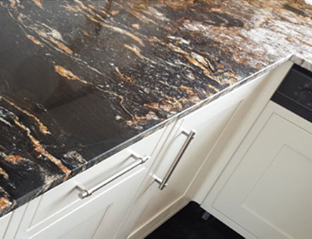 We fell in love with the Cosmic Black Granite, it has given our kitchen the wow factor by just replacing the worktops, we feel like we have a brand-new kitchen. We are amazed at the difference it has made.